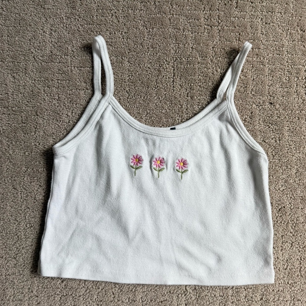 Brandy Melville Floral Cropped Tank